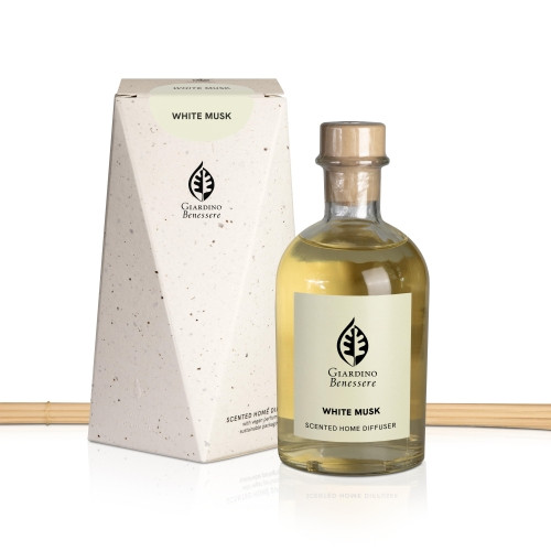 Giardino Benessere WHITE MUSK SCENTED HOME DIFFUSER WITH VEGAN PERFUME AND SUTAINABLE PACKAGING
